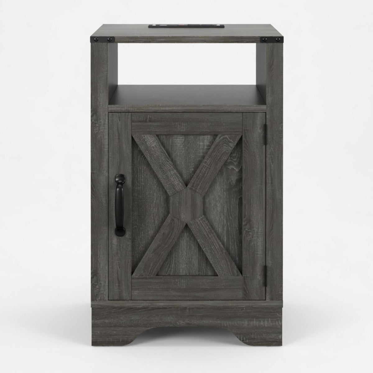 Farmhouse Nightstand, Charging Station & Storage
