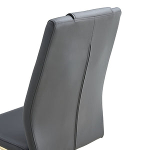 Modern Legged Upholstered Dining Chairs (Set of 4) Artificial For Kitchen And Office - Gray