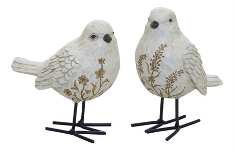 Bird-figurine-with-carved-floral-design-(set-of-2)-Figurines