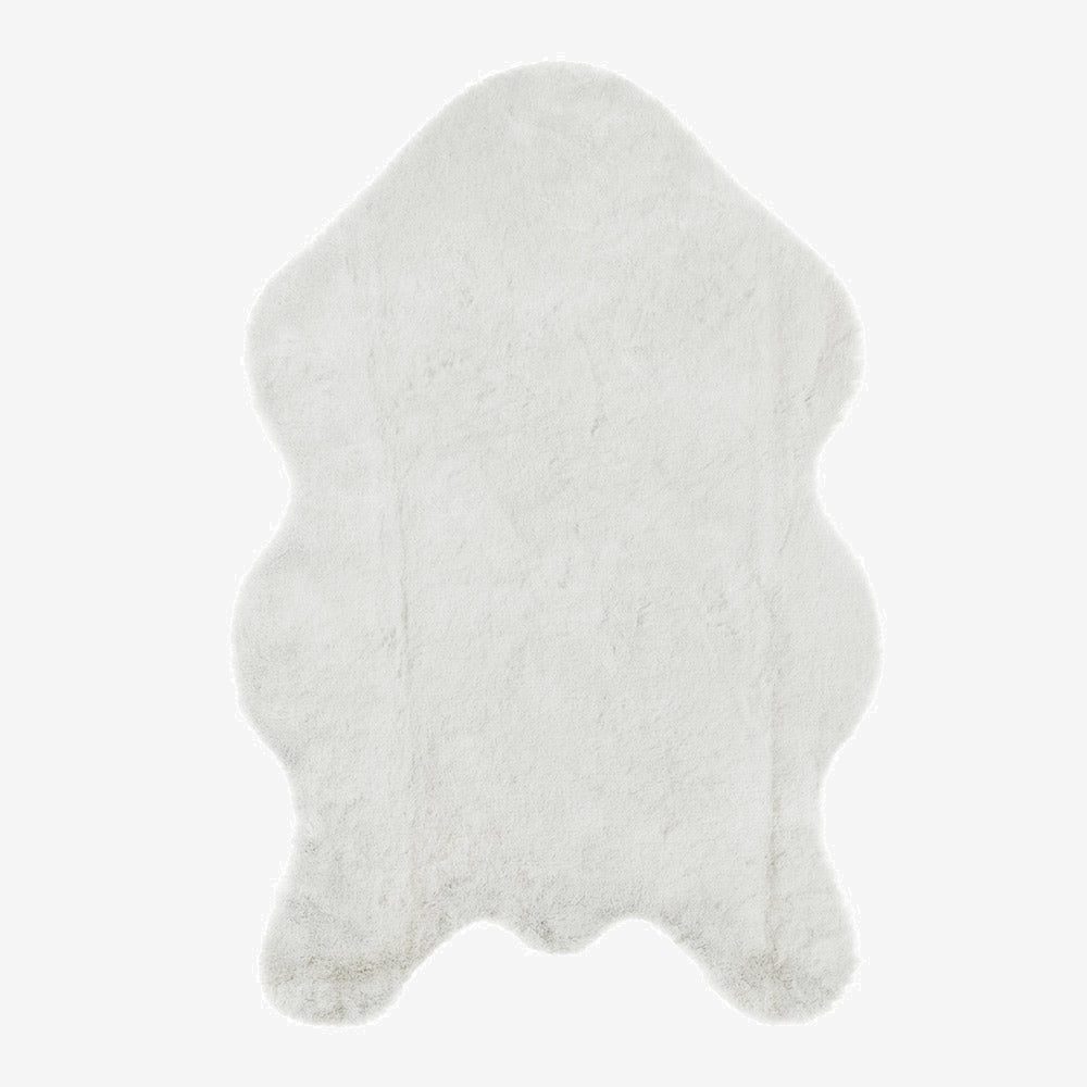 Cream Rabbit Plush Rug Flashrug