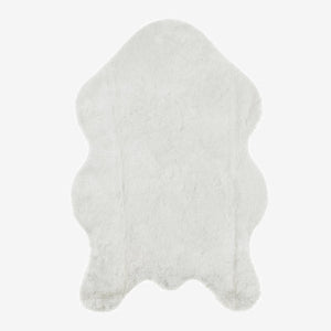 Cream Rabbit Plush Rug Flashrug