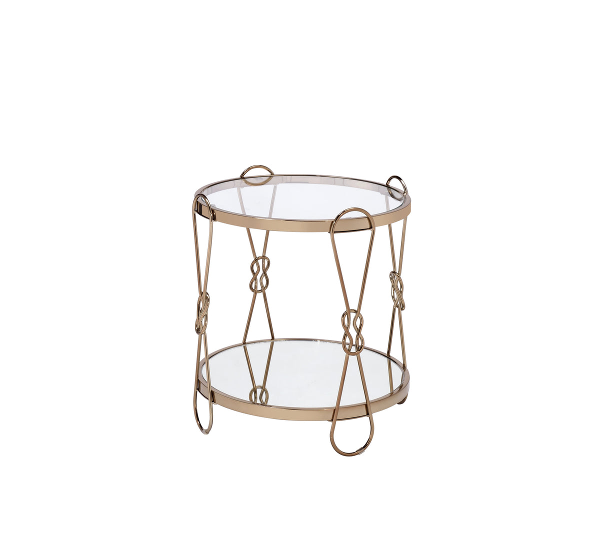Zekera Mirrored & Champagne Finish End Table