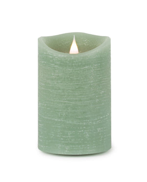 Green simplux led designer wax candle with remote (set of 2)