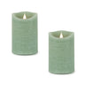 Green-simplux-led-designer-wax-candle-with-remote-(set-of-2)-Candles