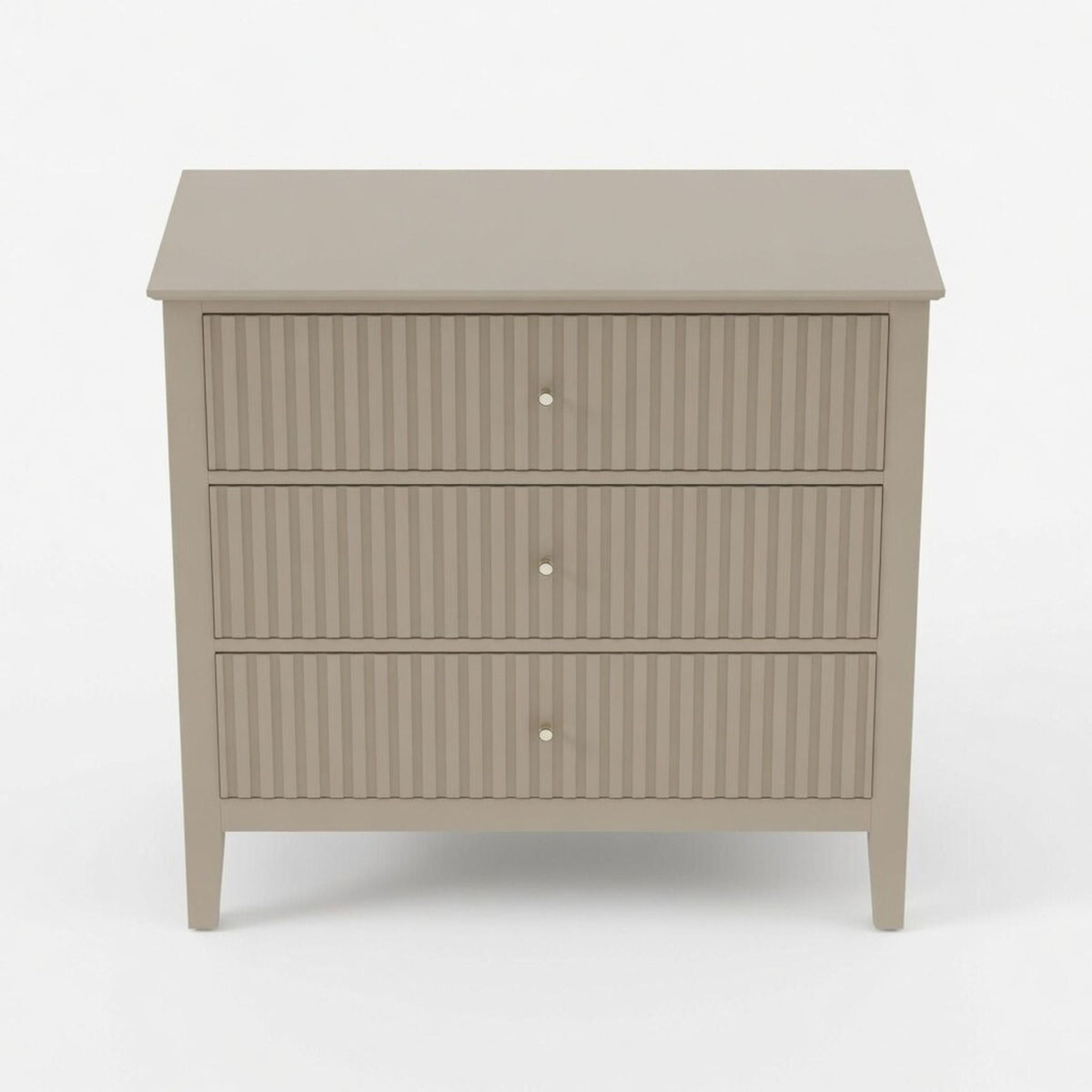 Fluted 3 Drawer Nightstand With Soft Close Slides