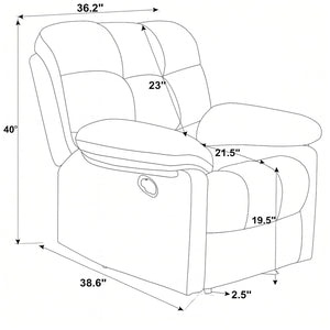 Devonaire - Manual Recliner With Padded Arms - Dark Brown