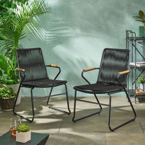 Moonstone Outdoor Club Chair Set with Rope Weave Design