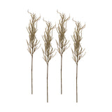 Flocked beige pampas grass spray (set of 4)