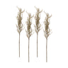 Flocked beige pampas grass spray (set of 4)