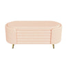 Modern Oval Storage Ottoman With Upholstery