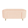 Modern Oval Storage Ottoman With Upholstery