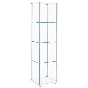 Bellatrix 3-shelf Clear Glass Curio Cabinet White