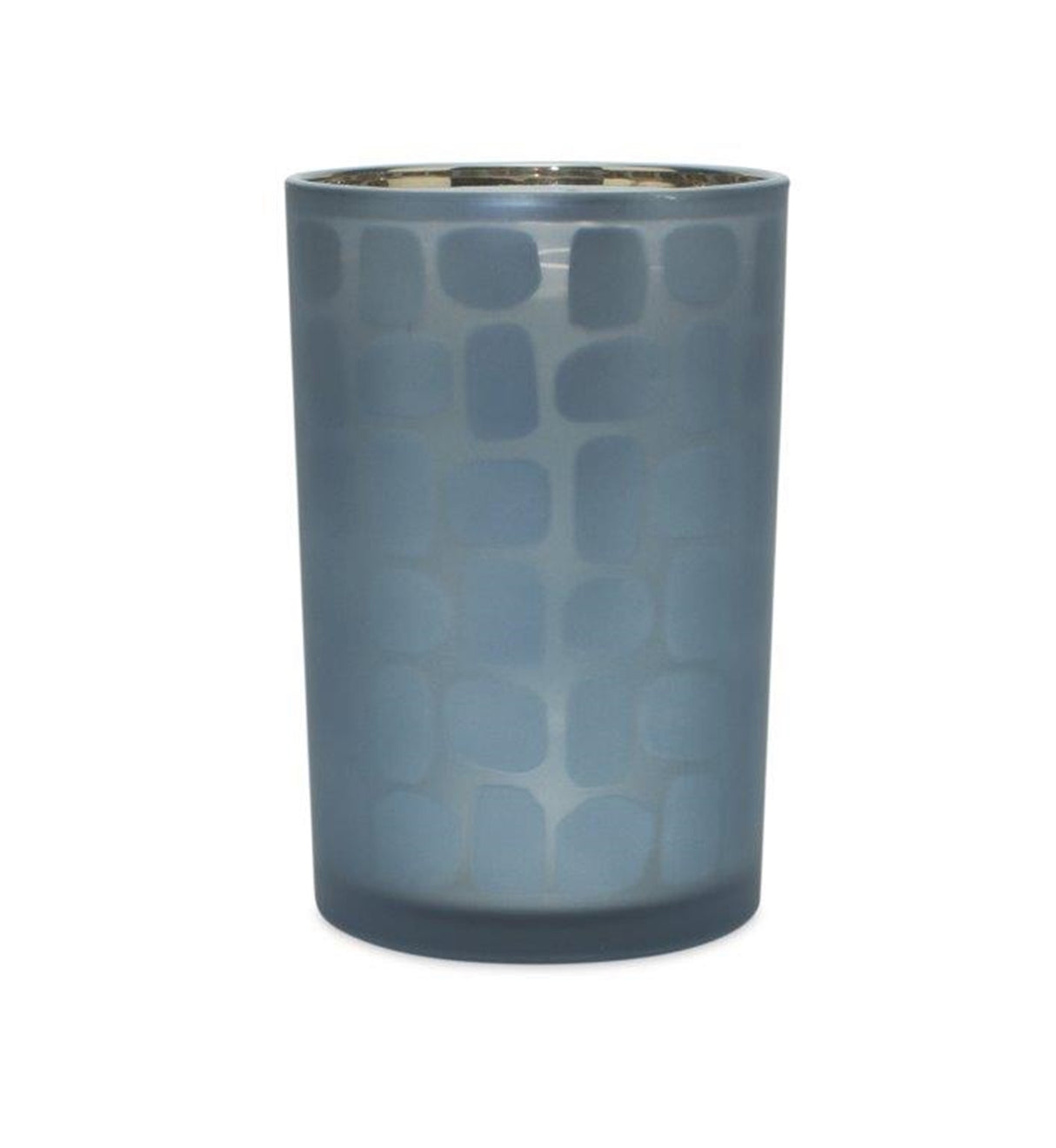 Navy Frosted Glass Candle Holder (Set of 2)