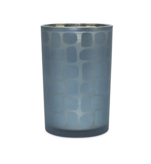 Navy Frosted Glass Candle Holder (Set of 2)