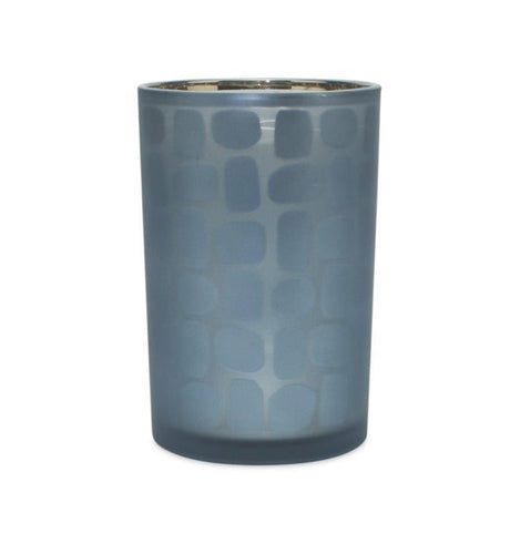 Navy Frosted Glass Candle Holder (Set of 2)
