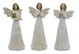 Beige-Floral-Etched-Angel-Figurine-(Set-of-3)-Figurines