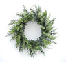 Mixed eucalyptus leaf foliage wreath with twig accents 29"d