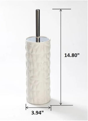 Chrome White Faceted Ceramic Toilet Brush