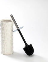 Chrome/White Faceted Ceramic Toilet Brush