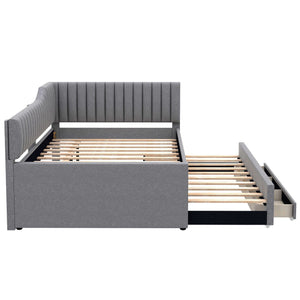 Upholstered Daybed With Trundle And 3 Drawers