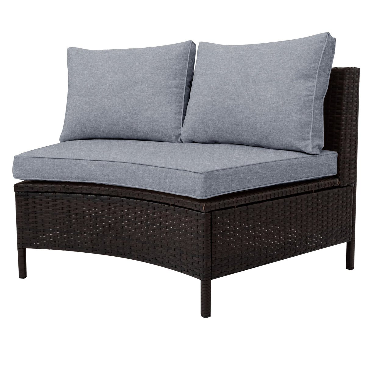 TOPMAX 5-Piece Gray PE Rattan Outdoor Patio Sofa Set