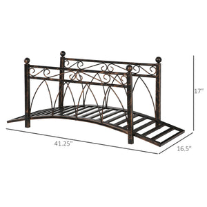 Outsunny Metal Arch Zen Garden Bridge