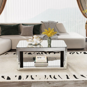 Baked Curved Mirror Coffee Table for Living Room