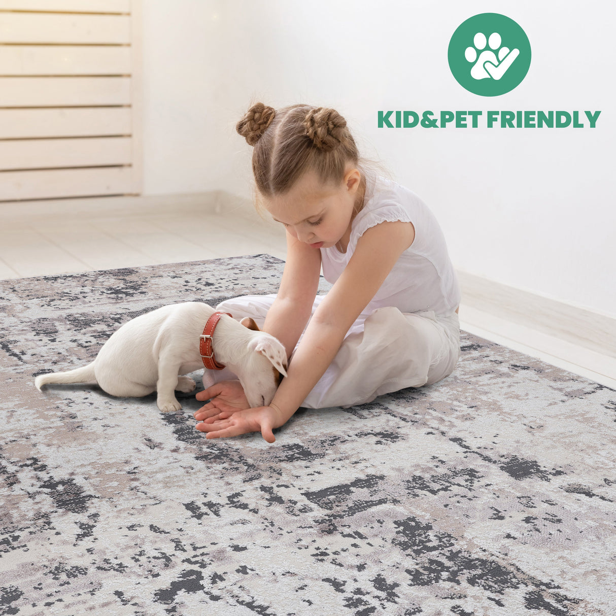 NAAR MARFI Collection Abstract Non-Shedding and Stain Resistant Area Rug