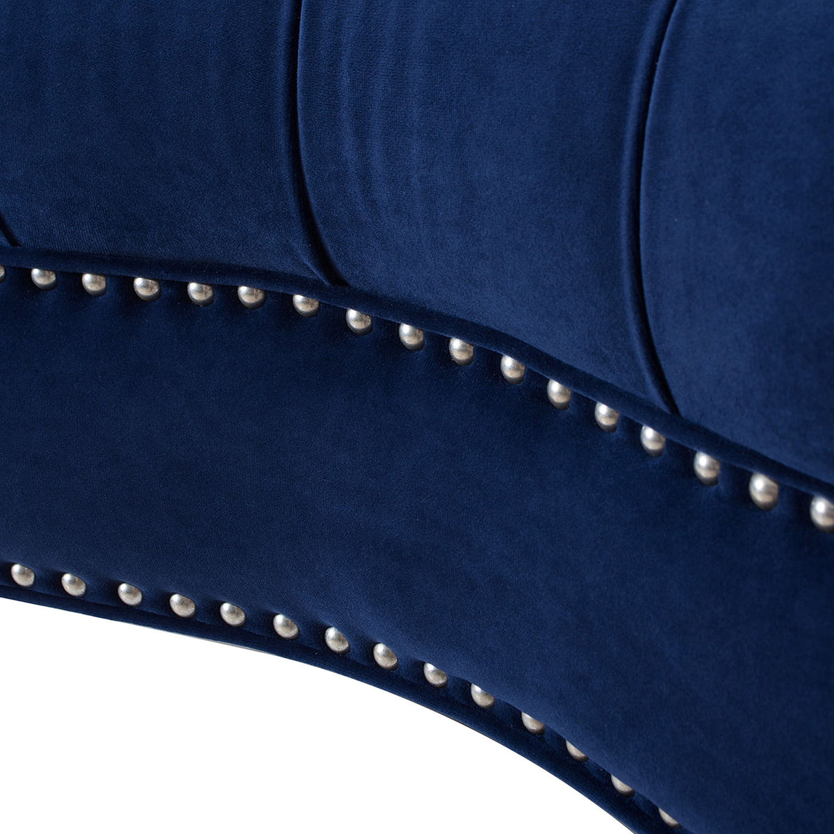 Victorian Tufted Upholstered Accent Chair with Nailhead Trim - Dark Red, Blue, or Pink