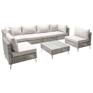 K&K 7-Piece Wicker Patio Furniture Set