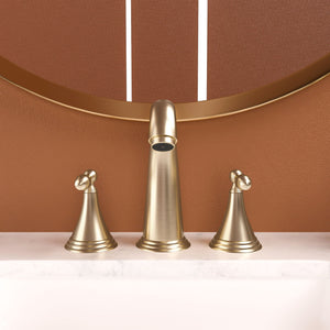 Elegant 2 Handle Widespread Bathroom Faucet With Pop Up Drain And Water Supply Lines