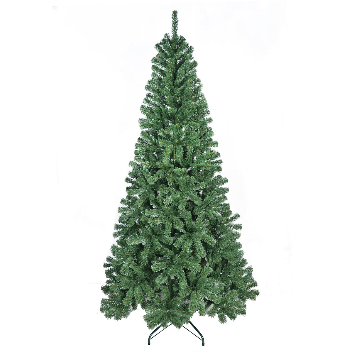 7FT Artificial Christmas Tree with Hinged Structure and Metal Stand - Green