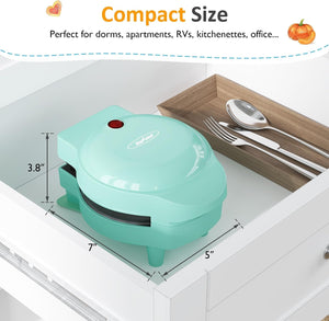 4" Kids Mini Waffle Maker - Waffle Iron with 6PCS Removable Plates