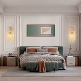 Set of 2 Gold Frame Crystal Grape-Shaped Bead Wall Sconces