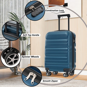Hardshell ABS Carry-On Luggage Set with Spinner Wheels