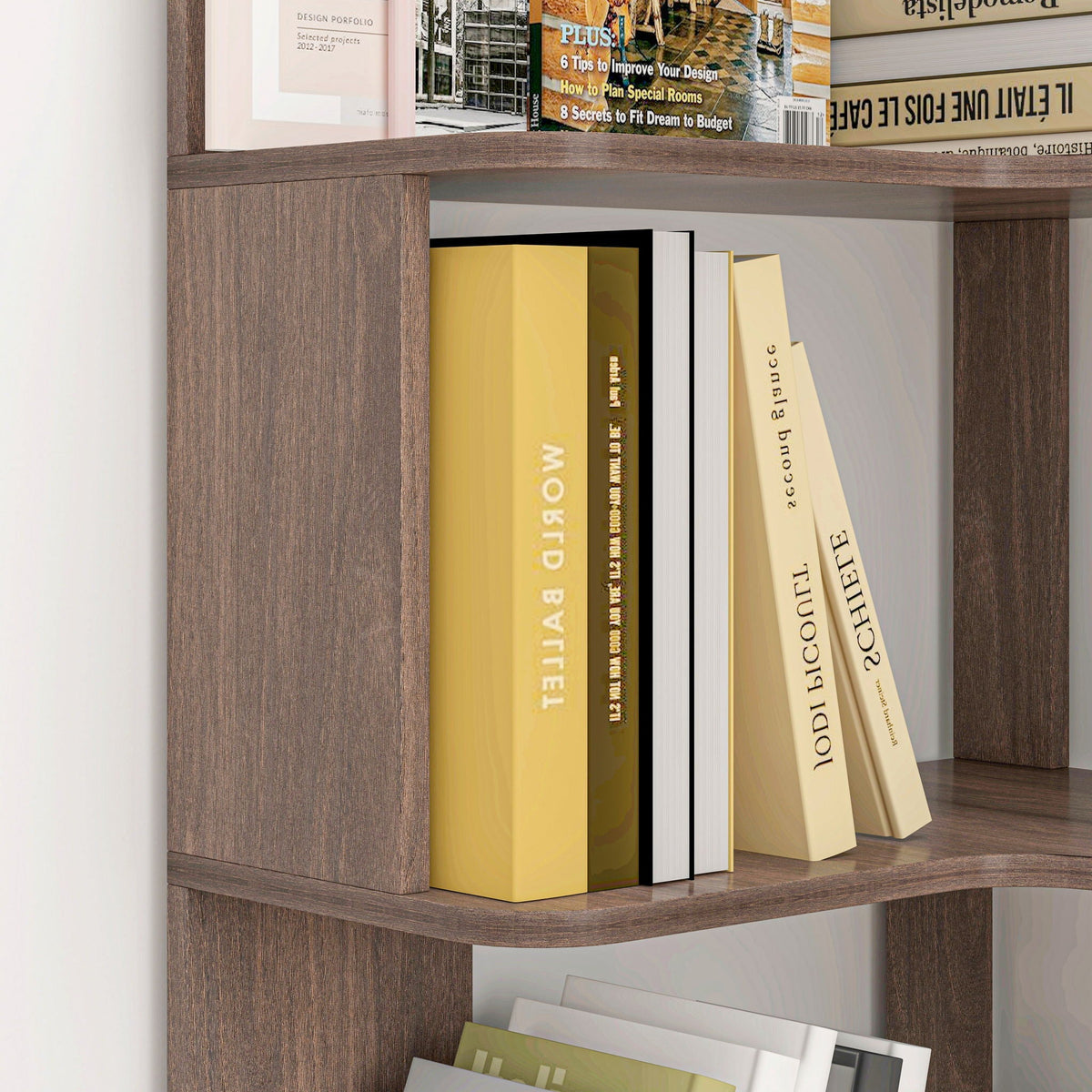 L-Shaped Design Corner Bookshelf