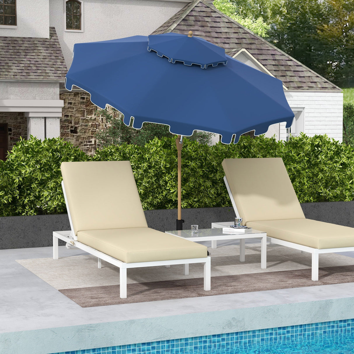Outsunny 9' Patio Umbrella with Push Button Tilt and Crank
