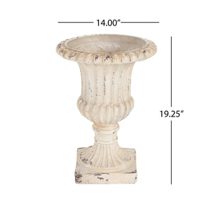MGO Garden Urn, Antique White, 19.25'' H