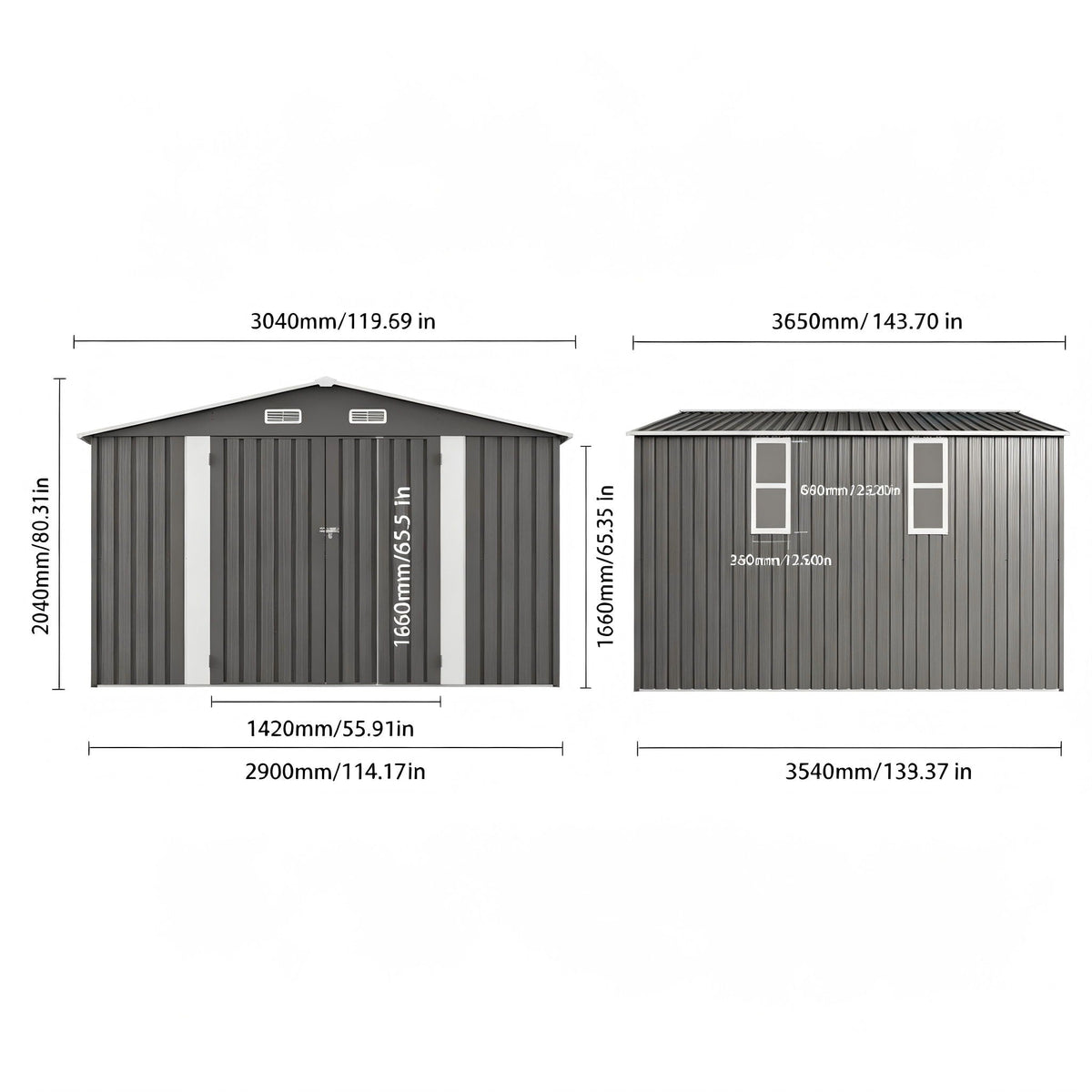 Outdoor Storage Shed With Lockable Doors