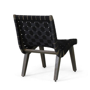 Lounge Chair With Stunning Rope Weave Design, (Set of 2) - Black