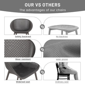 2 Piece Durable Single Chair With Hollow Out Design