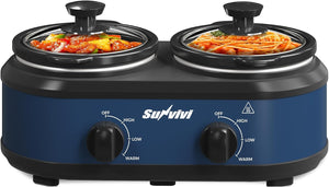 Double Slow Cooker with 2 Removable Pots
