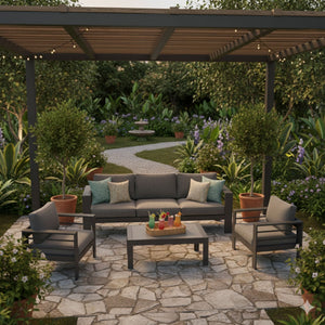 Outdoor Patio Set, All-Weather & Thick Cushions