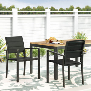 Baird Outdoor Mesh and Aluminum Dining Chairs - Black