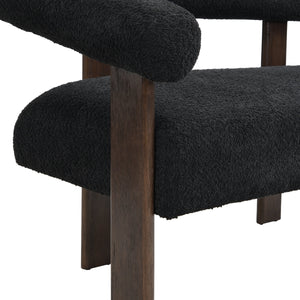 Round Armrest Loveseat (Black + Brown)