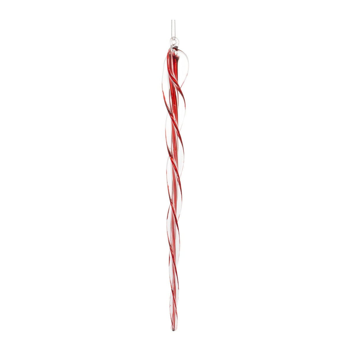 Spiral Glass Icicle Drop Ornament (Set of 6)