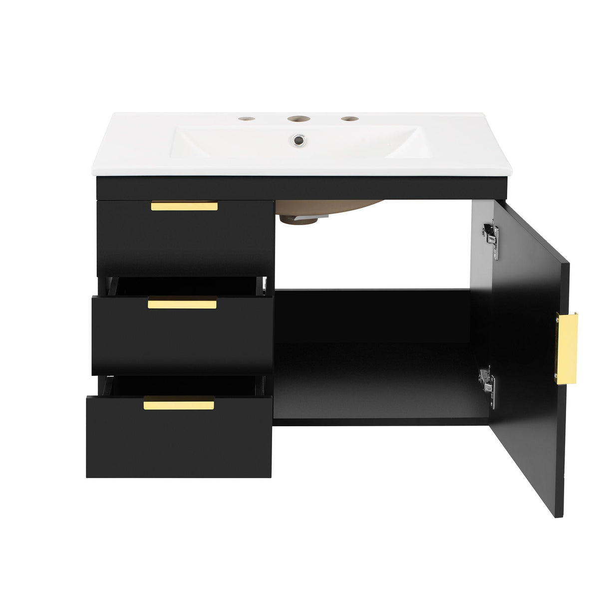 Wall Mounted Bathroom Cabinet With Side Cabinet Combo