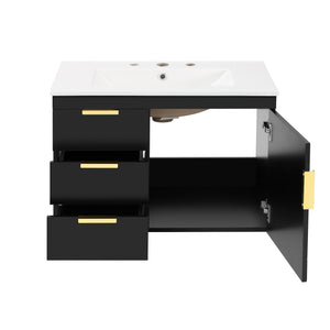 Wall Mounted Bathroom Cabinet With Side Cabinet Combo