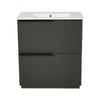Fluted Bathroom Vanity With Ceramic Sink, Soft Close Slides