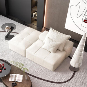 Modern Oversized Modular Sectional Sofa, Sparkling Fabric Soft Cushions With 2 Pillows